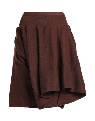 Rick Owens Midi Skirts In Cocoa