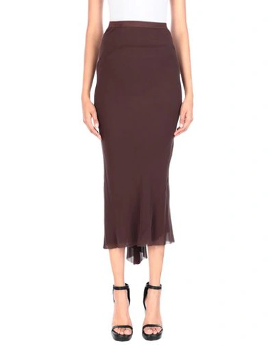 Rick Owens Maxi Skirts In Cocoa