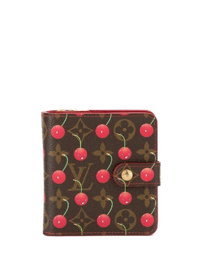 Pre-owned Louis Vuitton X Takashi Murakami Cherry Blossom Monogram Wallet In Brown,red