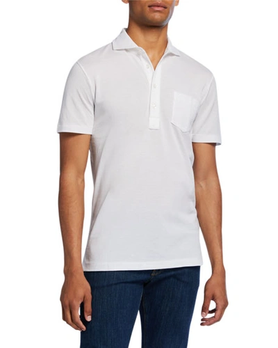 Ralph Lauren Men's Washed Non-logo Short-sleeve Polo In White