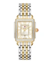 Michele Deco Madison Mid Two-tone Diamond Watch In Silver
