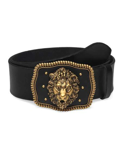 Gucci Men's Leather Lion Head Belt In Black | ModeSens