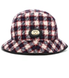GUCCI CHECKED WOOL-BLEND BUCKET HAT,P00400053