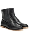 LOEWE LEATHER LOAFER ANKLE BOOTS,P00403417