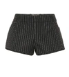 SAINT LAURENT STRIPED WOOL-BLEND SHORTS,P00402504