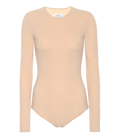 Maison Margiela Skin Pink Stretch Nylon Bodysuit In Neutral