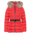 MONCLER CLION QUILTED FUR-TRIMMED DOWN COAT,P00406304