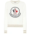 MONCLER LOGO WOOL AND CASHMERE SWEATER,P00406381