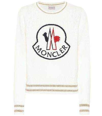 Moncler Logo-embroidered Jumper - 白色 In Beige