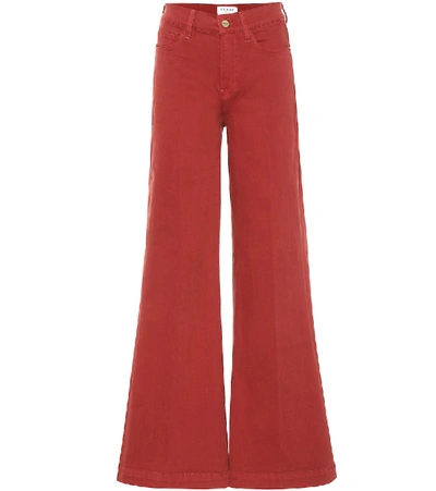 Frame Le Palazzo High-rise Wide-leg Jeans In Red