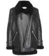 Acne Studios Black Shearling Velocite Aviator Jacket In Black