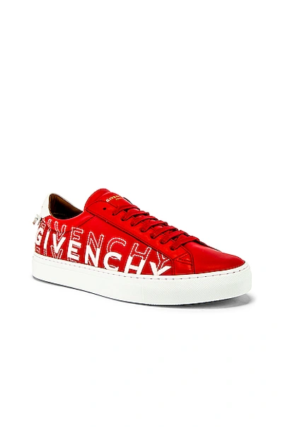 Givenchy Red & White Urban Knot Shift Logo Sneakers