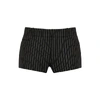 SAINT LAURENT Black striped wool-blend shorts
