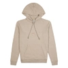 SAINT LAURENT Taupe logo hooded cotton-blend sweatshirt