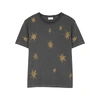 SAINT LAURENT Grey star-print cotton T-shirt