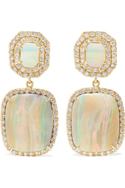 Kimberly Mcdonald 18-karat Gold, Opal And Diamond Earrings