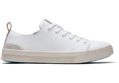 Toms White Leather Women's Trvl Lite Low Sneakers Shoes
