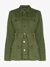 HOUSE OF HOLLAND HOUSE OF HOLLAND BELTED SAFARI JACKET,PF19W1216KHAKIGREEN13832076