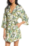 THE LAZY POET LOLA FROND PRINT SHORT ROBE,LBPGHS902