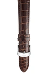 Michele 16mm Alligator Watch Strap In Chocolate