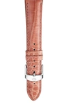 Michele Alligator Watch Strap, 16-20mm In Dusty Mauve Pink