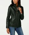 COLE HAAN WING COLLAR LEATHER JACKET