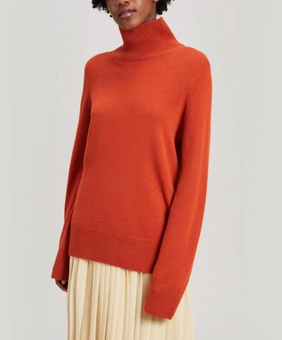 The Row Milina Wool And Cashmere Roll-neck Sweater In Orange