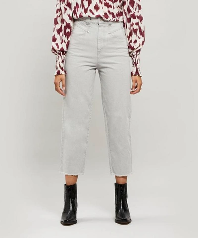 Isabel Marant Daliska Straight-leg Cropped Denim Trousers In Grey