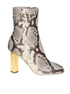 DSQUARED2 LEATHER ANKLE BOOT WITH SNAKE PRINT,11022119