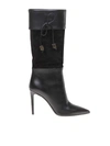 BALMAIN MINA BOOT IN LEATHER AND SUEDE COLOR BLACK,11022096