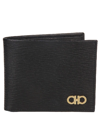 Ferragamo Double Gancio Wallet In Black