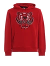 Kenzo Embroidered Tiger Hoodie In Red