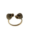 Alexander Mcqueen Crystal Embellished Skull Ring In Cmlg