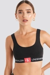 Calvin Klein Unlined Monogram Bralette - Black In Black/aurlie