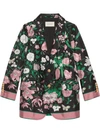 Gucci Silk Jacket With Flora Print In Black