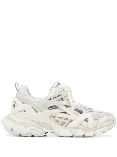 Balenciaga Track Faux Fur-lined Logo-detailed Mesh And Rubber Sneakers In White