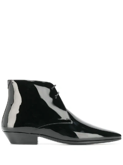Saint Laurent 20mm Jonas Brushed Leather Boots In Black