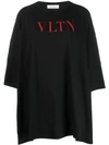 VALENTINO VALENTINO PRINTED LOGO OVERSIZED T-SHIRT - 黑色