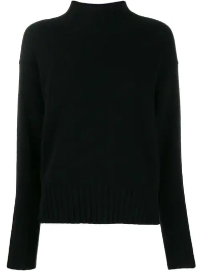 Allude Turtleneck Fine Knit Sweater - 黑色 In Navy