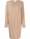 ALLUDE FINE KNIT SWEATER DRESS