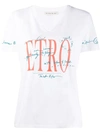 ETRO ETRO GRAPHIC V-NECK T-SHIRT - 白色