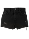Grlfrnd Helena Distressed Denim Shorts In Black