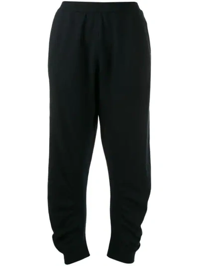 Stella Mccartney Stretch Fit Gathered Ruched Track Trousers In Black