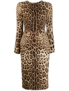 DOLCE & GABBANA LEOPARD PRINT BODYCON DRESS