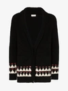 Saint Laurent Intarsia Knit Cardigan In Black