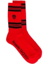 Alexander Mcqueen Logo Socks In 6460 Red/black
