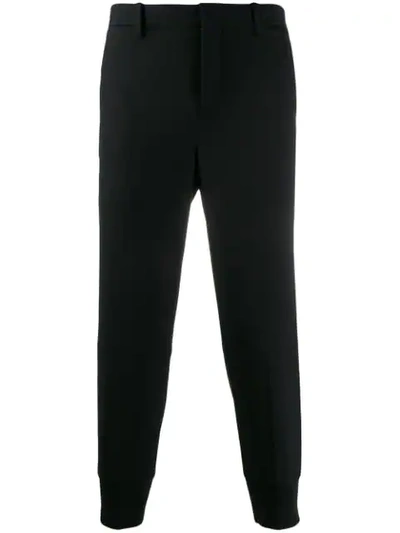 Neil Barrett Cropped Straight Trousers In Black