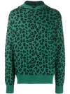 JUST DON JUST DON LEOPARD PRINT KNIT HOODIE - 黑色