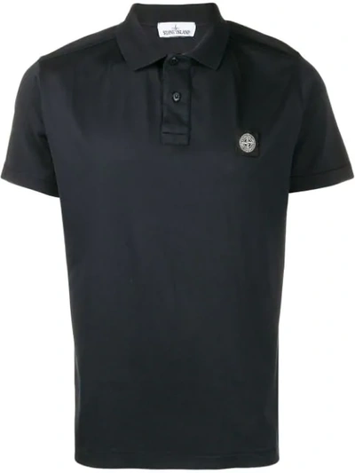 Stone Island Short Sleeved Polo Shirt In Blue