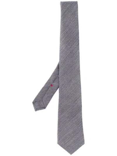 Brunello Cucinelli Striped Pattern Tie In Grey